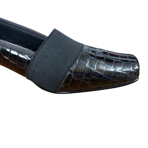 Ros Hommerson Womens Brown Patent Leather Croc Print Block Heel Pumps Shoes 8.5 - Picture 2 of 16